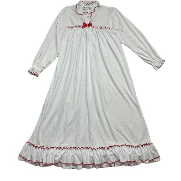The Wooden Soldier Girls 12 Christmas Nightgown Clara White Red Nutcracker VTG - Picture 1 of 6